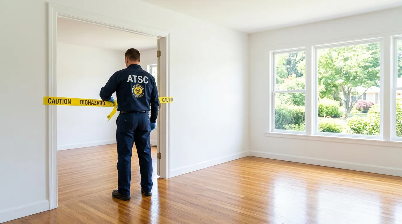 Certified biohazard cleanup crew performing Crime Scene Cleanup in Kingston Estates